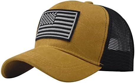 Бейзболна шапка с флага на сащ за Мъже и Жени, нисък профил, Регулируем Размер за обучения по Свобода, Реколта Бродирана