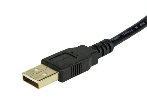 Удлинительный кабел Monoprice A USB 2.0 конектор 28/24AWG с дължина 15 Метра (позлатен) (105435), черен
