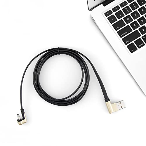 Smays U 180 Градуса USB Кабел C, равна Правоъгълна Кабел за данни, Зарядно устройство, USB 2.0 Type C, Черен, 6 фута