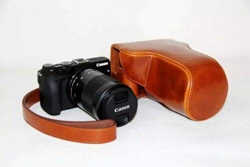 Защитен калъф за фотоапарат от изкуствена кожа, Чанта за фотоапарат Canon EOS M3 + обектив 18-55 mm
