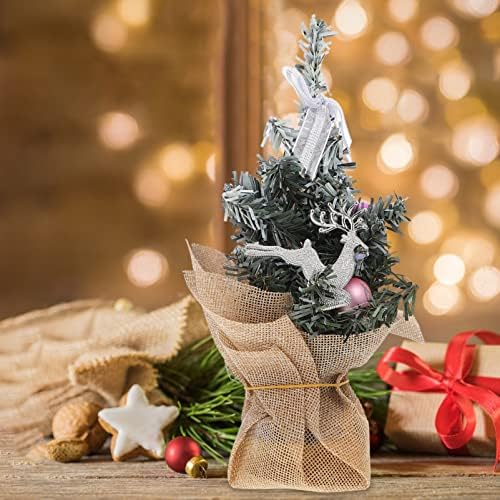 NUOBESTY Фалшива Борова Клонка Национална Елха Изкуствена Мини Коледно Дърво и Тъканно Основа за Чанти за Декор на Коледно